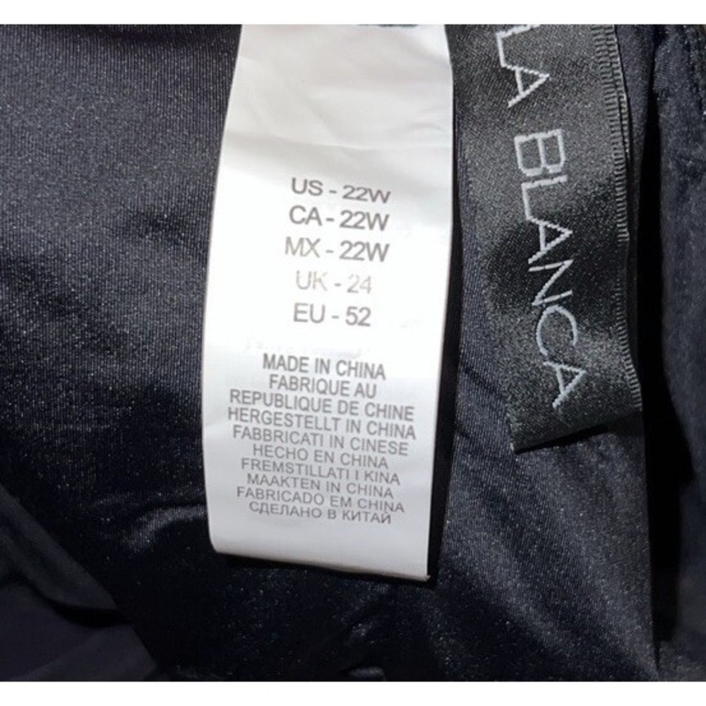 New La Blanca Womens Sz 22W Plus Black Swimwear High Waist Bottoms Tummy Control - Picture 4 of 7